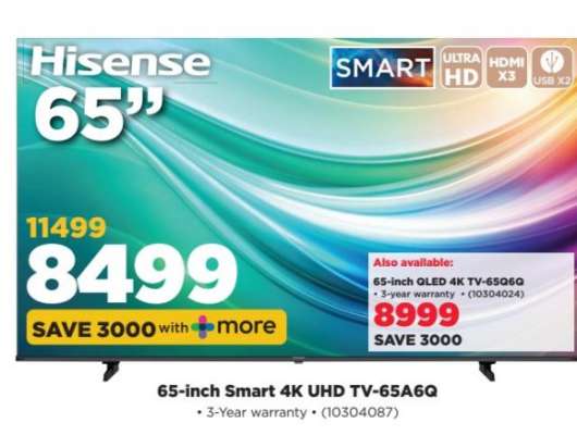 65-inch Smart 4K UHD TV-65A6G