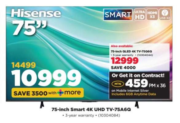 75-inch Smart 4K UHD TV-75A6Q