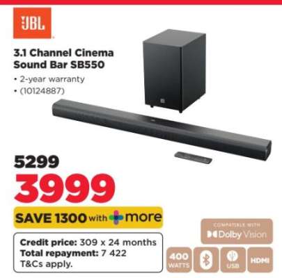JBL 3.1 Channel Cinema Sound Bar SB550