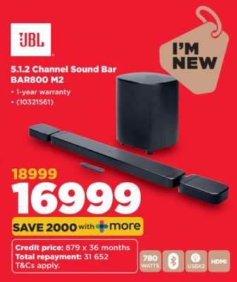 JBL 5.1.2 Channel Sound Bar BAR800 M2