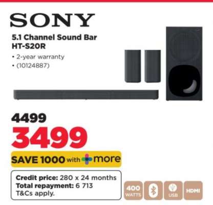 Sony 5.1 Channel Sound Bar- HT-S20R