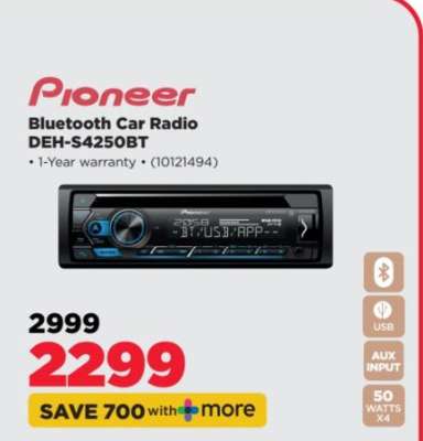 Pioneer Bluetooth Car Radio DEH-S4250BT