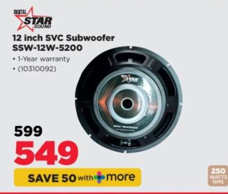 Digital Star Sound 12 inch SVC Subwoofer SSW-12W-5200