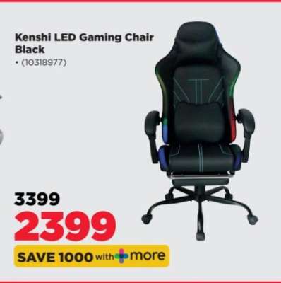 Kenshi LED Gaming Chair Black