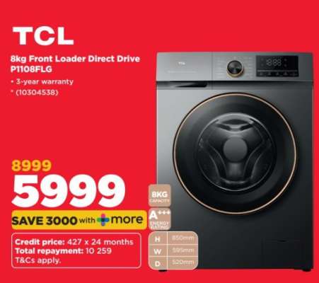 TCL 8kg Front Loader Direct Drive P1108FLG