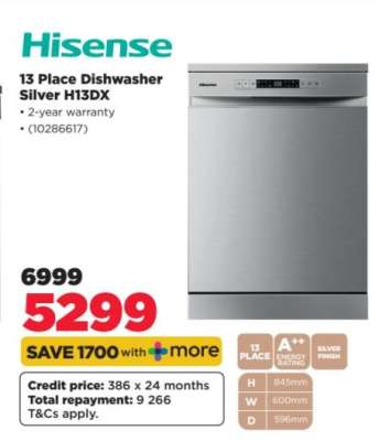 Hisense 13 Place Dishwasher Silver H13DX