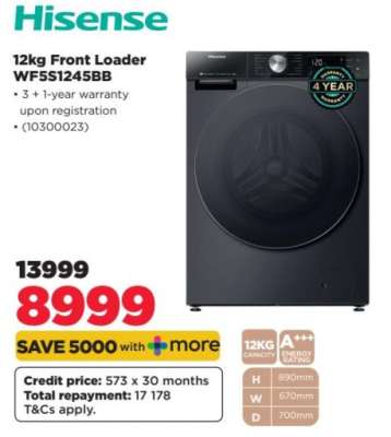 Hisense 12kg Front Loader WF5S1245BB