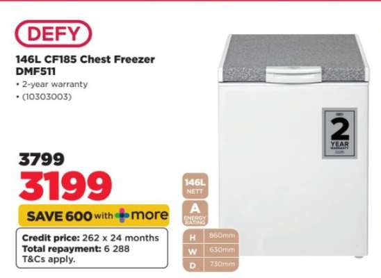 DEFY 146L CF185 Chest Freezer DMF511