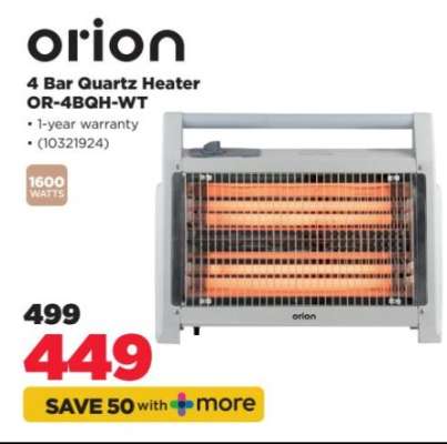 orion 4 Bar Quartz Heater OR-4BQH-WT