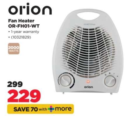 Orion Fan Heater OR-FH01-WT
