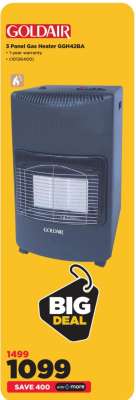 Goldair 3 Panel Gas Heater GGH42BA