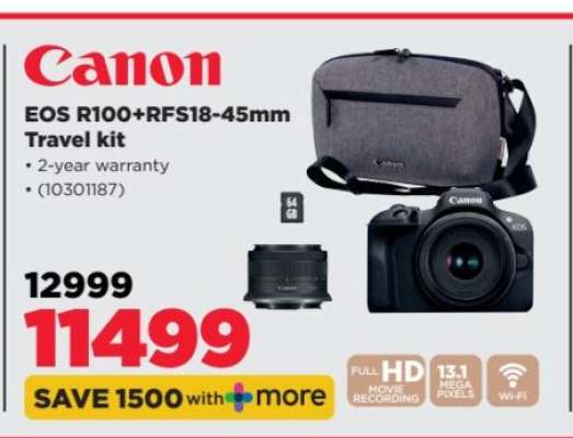 Canon EOS R100+ RFS18-45mm Travel kit