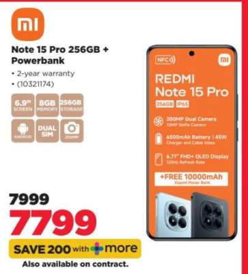 Note 15 Pro 256GB + Powerbank