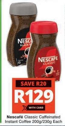 Nescafé Classic Caffeinated Instant Coffee 200g/230g