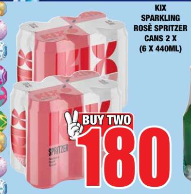 KIX Sparkling Rosè Spritzer Cans 2 x (6 x 440ml)
