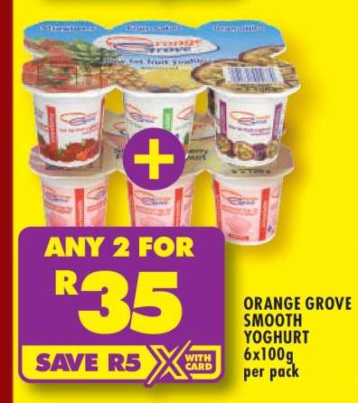 ORANGE GROVE SMOOTH YOGHURT 6x100g per pack