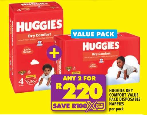 Huggies Dry Comfort Value Pack Disposable Nappies