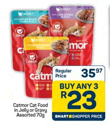 Catmor Cat Food in Jelly or Gravy Assorted 70g