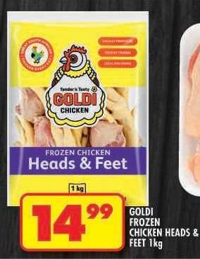 GOLDI FROZEN CHICKEN HEADS & FEET 1kg