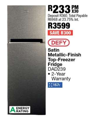 Satin Metallic-Finish Top-Freezer Fridge