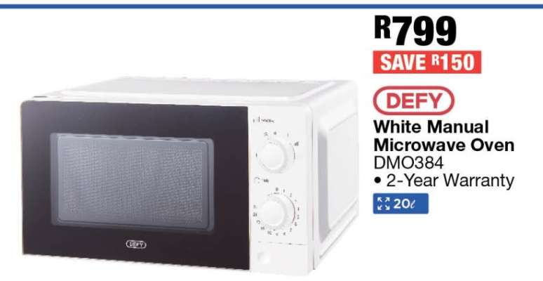 DEFY White Manual Microwave Oven
