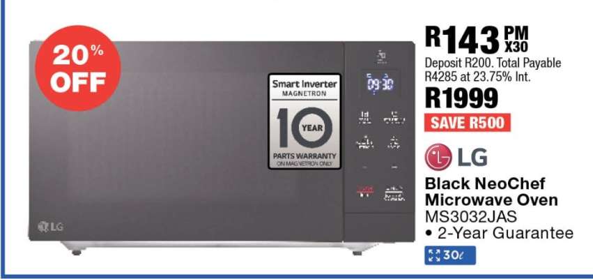 LG Black NeoChef Microwave Oven