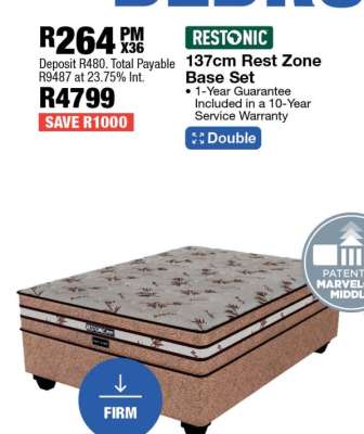 Restonic 137cm Rest Zone Base Set