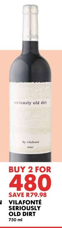 VILAFONTE Seriously Old Dirt