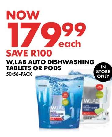 W.LAB AUTO DISHWASHING TABLETS OR PODS