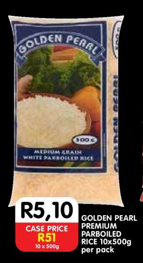 GOLDEN PEARL PREMIUM PARBOILED RICE 10x500g per pack