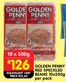 GOLDEN PENNY RED SPECKLED BEANS 10x500g per pack