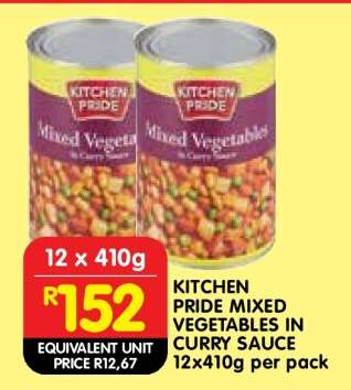 KITCHEN PRIDE MIXED VEGETABLES IN CURRY SAUCE
