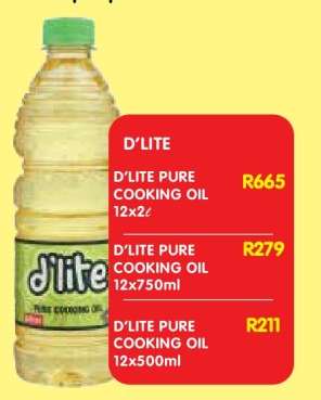 D'LITE PURE COOKING OIL 12x2ℓ