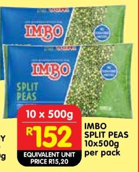 IMBO SPLIT PEAS 10x500g