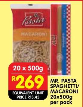 MR. PASTA SPAGHETTI/MACARONI 20x500g