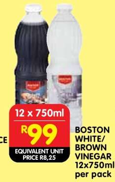 BOSTON WHITE/BROWN VINEGAR 12x750ml per pack