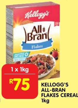 KELLOGG'S ALL BRAN FLAKES CEREAL 1kg