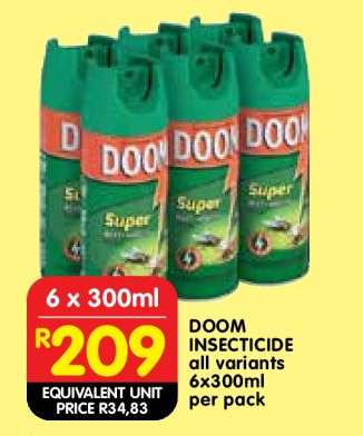 DOOM INSECTICIDE all variants 6x300ml per pack