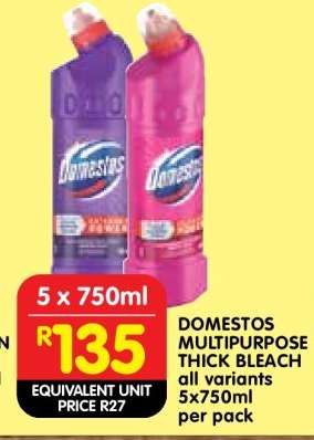 DOMESTOS MULTIPURPOSE THICK BLEACH