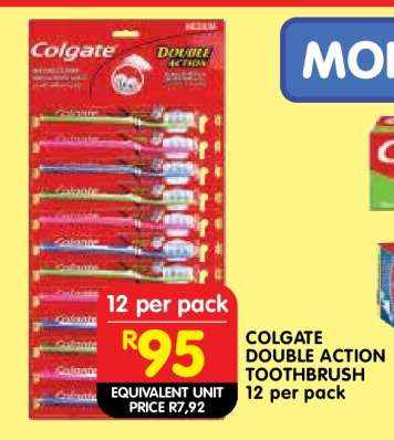 COLGATE DOUBLE ACTION TOOTHBRUSH 12 per pack