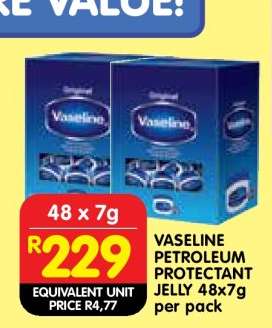 VASELINE PETROLEUM PROTECTANT JELLY 48x7g per pack