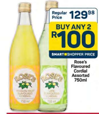 Rose's Flavoured Cordial Assorted 750ml