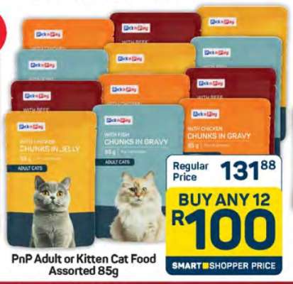 PnP Adult or Kitten Cat Food Assorted 85g