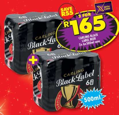 CARLING BLACK LABEL BEER 2x 6x500ml cans