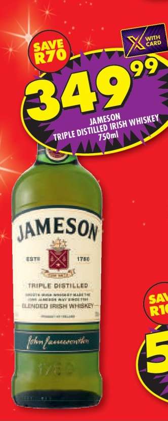 Jameson Triple Distilled Irish Whiskey 750ml