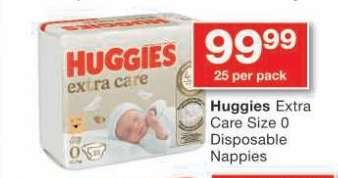 Huggies Extra Care Size 0 Disposable Nappies