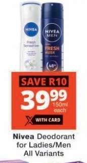 NIVEA DEODORANT FOR LADIES/MEN