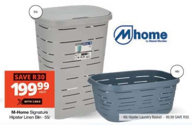 M-Home Signature Hipster Linen Bin - 55ℓ