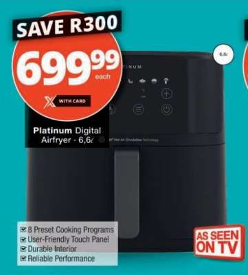 Platinum Digital Airfryer - 6,6ℓ