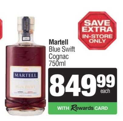 MARTELL BLUE SWIFT COGNAC 750ml
